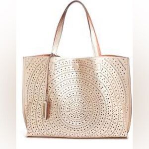 Street Level Beige Perforated Tote